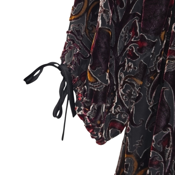 Alice and Olivia Womens Alecia Silk Velour Brocade Damask Jacquard Blouse Medium - Picture 3 of 9